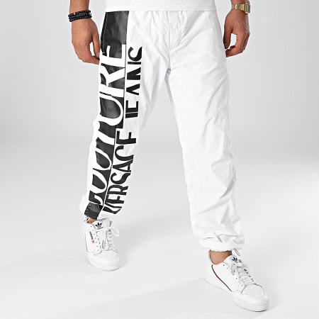 Versace Jeans Couture - Pantaloni da jogging in nylon stropicciato 71GAA102-CQS04 Bianco