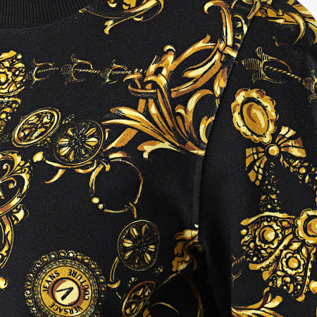 Versace Jeans Couture - Felpa donna a girocollo con stampa barocca Bijoux Nero Renaissance