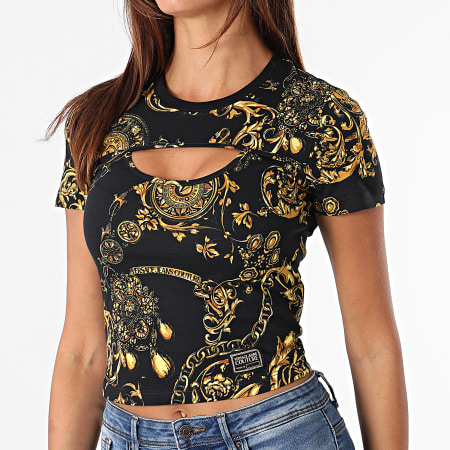 Versace Jeans Couture - Tee Shirt Femme Print Baroque Bijoux Noir Renaissance