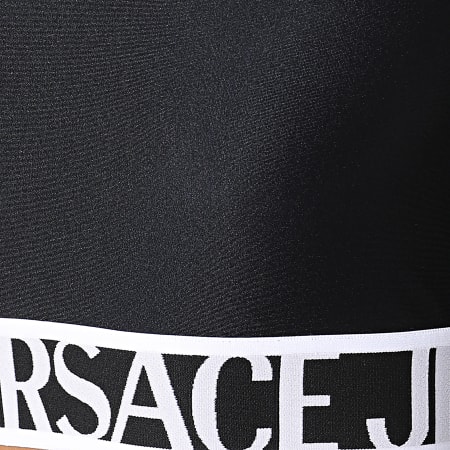 Versace Jeans Couture - Tee Shirt Femme Crop Shiny Lycra Noir