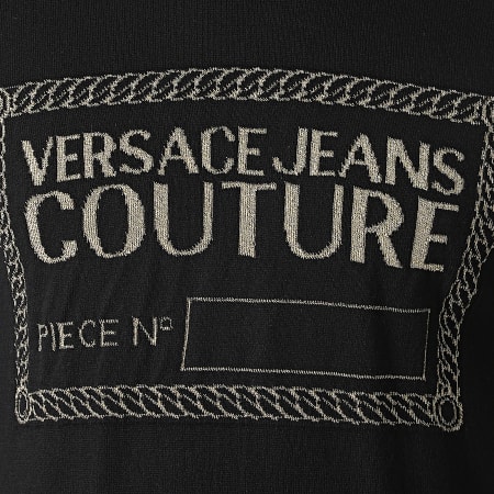 Versace Jeans Couture - Pull Piece Lurex 71GAF801-CM06H Noir Doré