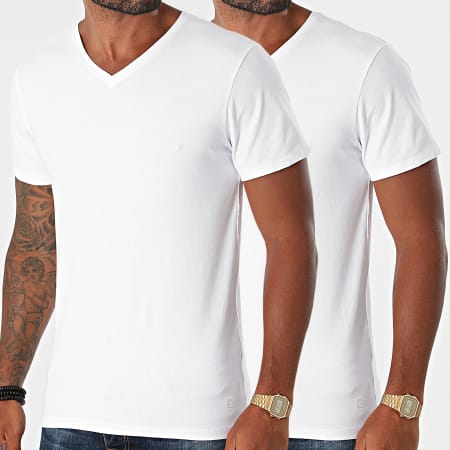 Blend - Pack De 2 Camisetas Con Cuello De Pico Nico 701996 Blanco