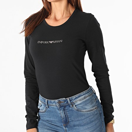 Emporio Armani - Tee Shirt Manches Longues Femme 163229-1A227 Noir