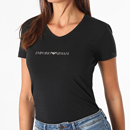 Emporio Armani - Tee Shirt Col V Femme 163221-1A227 Noir