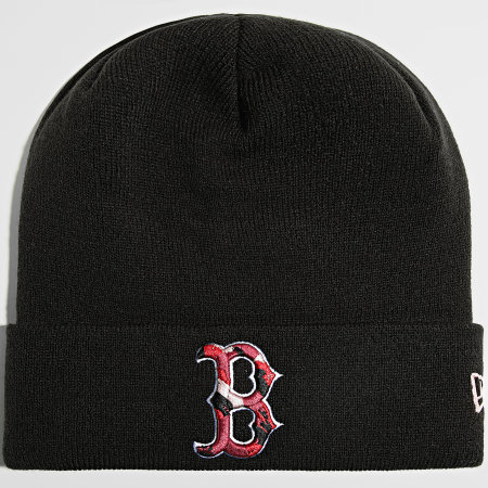 New Era - 60141883 Boston Red Sox Camo Relleno Cuff Beanie Negro Rosa
