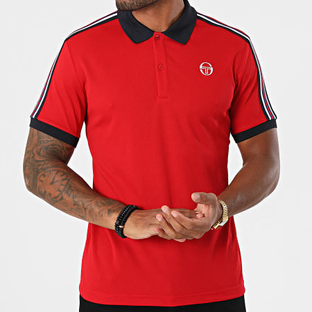Sergio Tacchini - Polo Manches Courtes A Bandes Nabo 39341 Rouge