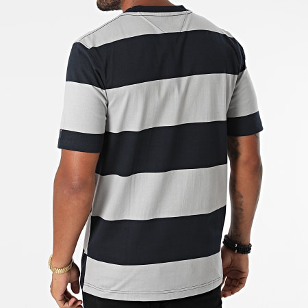 Tommy Hilfiger - Tee Shirt Fashion Block Stripe 9341 Gris Bleu Marine