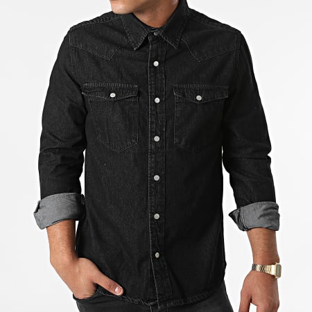 Camicia di jeans nera discount