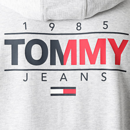 Tommy Jeans - Sweat Zippé Capuche Essential Graphic 1629 Gris Chiné