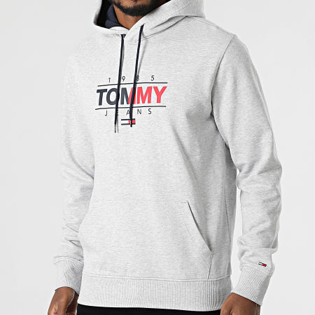 Tommy Jeans - Sweat Capuche Essential Graphic 1630 Gris Chiné