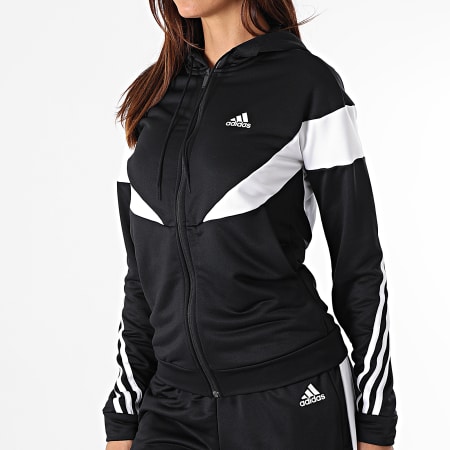 Adidas Sportswear - Ensemble De Survetement Femme A Bandes Colorblock H24115 Noir