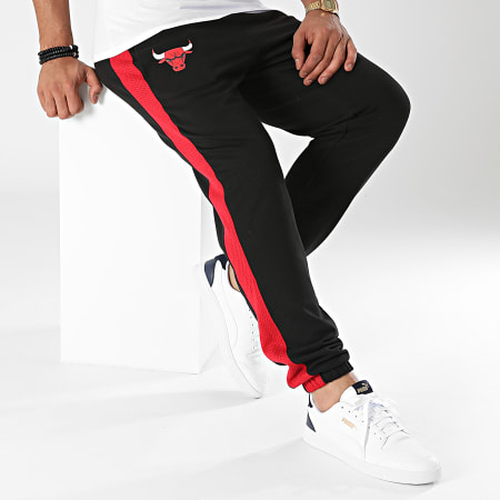 New Era - Pantalones de jogging a rayas Chicago Bulls 12827207 negro rojo