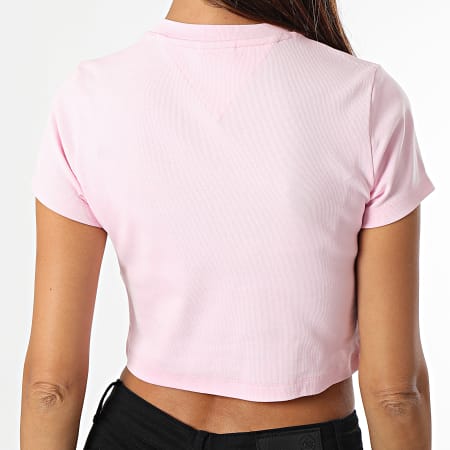 Tommy Jeans - Tee Shirt Femme Crop Baby Tiny Tommy Tee 1231 Rose