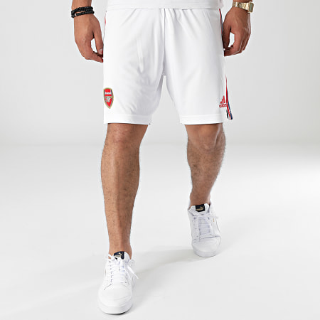 adidas - Short Jogging A Bandes Arsenal GS2454 Blanc