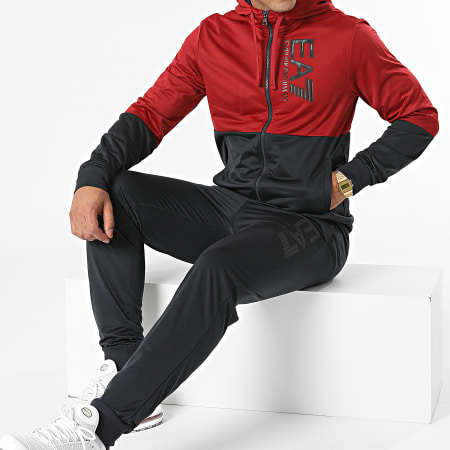 EA7 Emporio Armani Ensemble De Survetement 6KPV58 PJCNZ Rouge Fonce Bleu Marine LaBoutiqueOfficielle