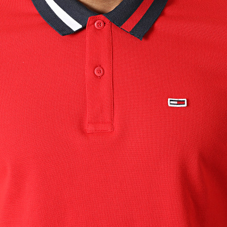 Tommy Jeans - Polo Manches Courtes Flag Neck 6576 Rouge