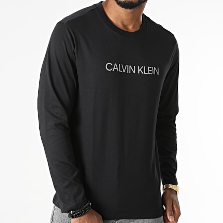 Calvin Klein - GMF1K200 Maglietta a maniche lunghe riflettente nera