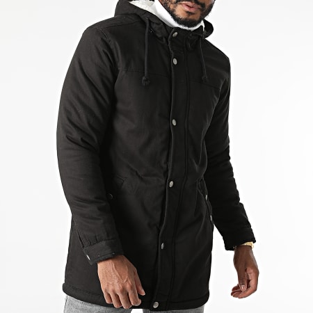 Only And Sons - Parka Capuche Alex Teddy Noir
