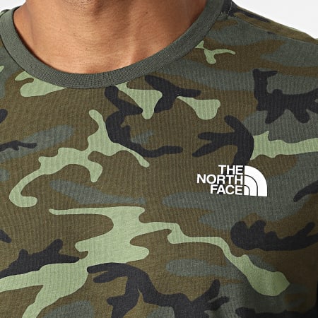 The North Face - Tee Shirt Manches Longues Simple Dome A3L3B Vert Kaki Camouflage