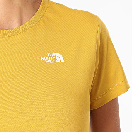 The North Face - Tee Shirt Femme Small Logo Jaune Moutarde