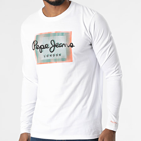 Pepe Jeans - Tee Shirt Manches Longues Wesley PM508032 Blanc