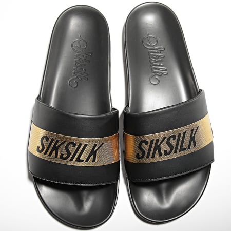 SikSilk - Claquettes 19003 Noir Doré