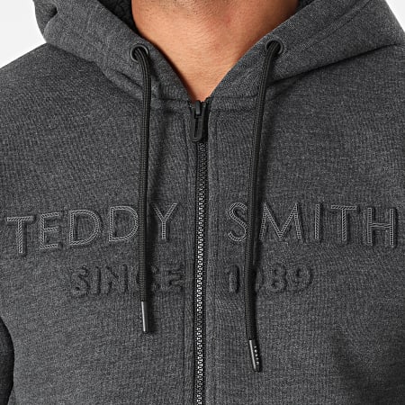 Teddy Smith - Felpa con cappuccio con zip Nail Charcoal Grey