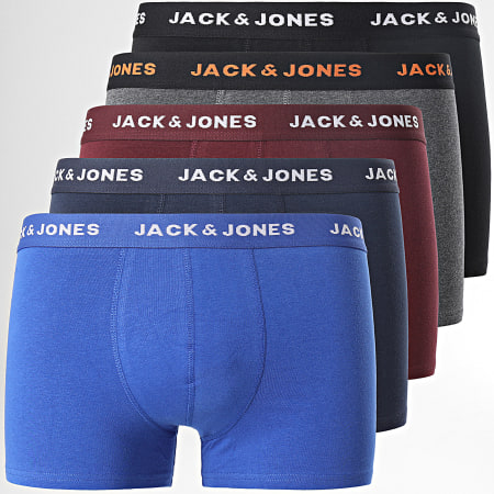Jack And Jones - Pack De 5 Boxers Black Friday Azul Marino Burdeos Negro Gris Jaspeado