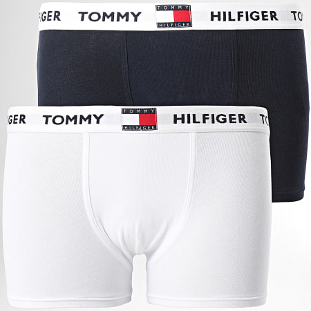 Tommy Hilfiger - Set di 2 boxer per bambini 0289 bianco blu navy
