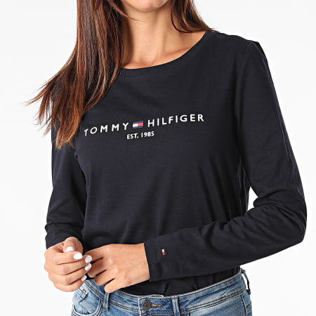 Tommy Hilfiger - Tee Shirt Manches Longues Femme Regular 0720 Bleu Marine
