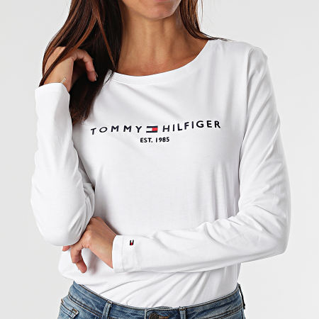 Tommy Hilfiger - Tee Shirt Manches Longues Femme Regular 0720 Blanc