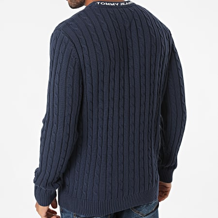 Tommy Jeans - Pull Essential Cable 1857 Bleu Marine