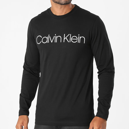 Calvin Klein - Tee Shirt Manches Longues Cotton Logo 4690 Noir