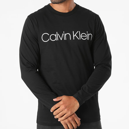 Calvin Klein - Tee Shirt Manches Longues Cotton Logo 4690 Noir