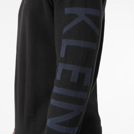 Calvin Klein - Maglione con scollo a zip a struttura bicolore 7463 Nero