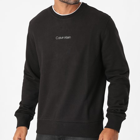 Calvin Klein - Felpa girocollo con logo centrale 7895 nero