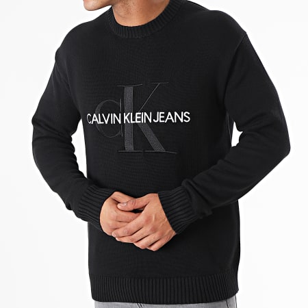 Calvin Klein - Pullover Ricamo Monogram 8610 Nero