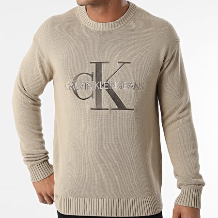 Calvin Klein - Pull Embroidery Monogram 8610 Beige