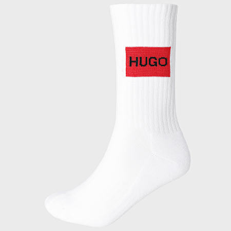 HUGO - Lot De 2 Paires De Chaussettes QS Rib Label 50458304 Blanc