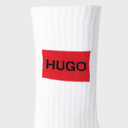 HUGO - Lot De 2 Paires De Chaussettes QS Rib Label 50458304 Blanc