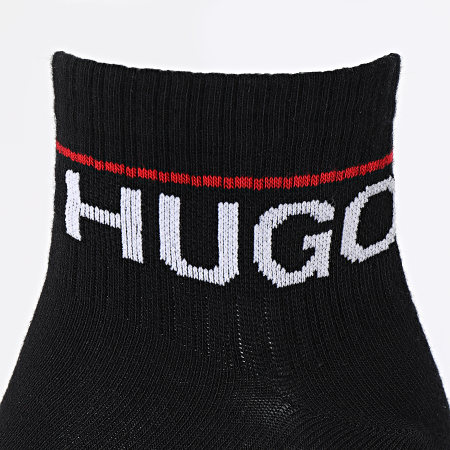 HUGO - Lot De 2 Paires De Chaussettes Rib Logo 50458332 Noir