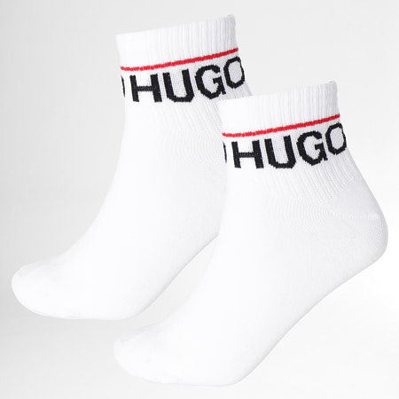 HUGO - Lot De 2 Paires De Chaussettes Rib Logo 50458332 Blanc