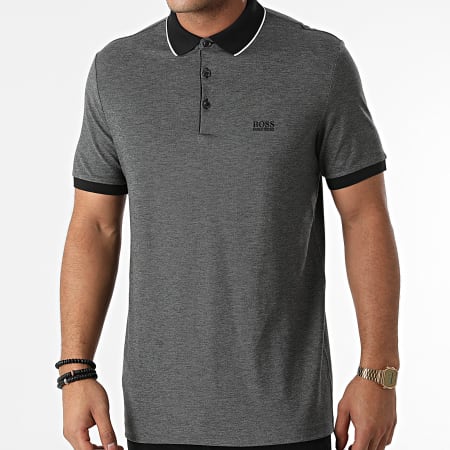BOSS - Polo Manches Courtes 50451446 Gris Anthracite Chiné