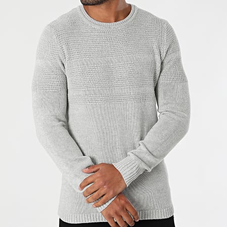 Only And Sons - Pull Bace Gris Chiné