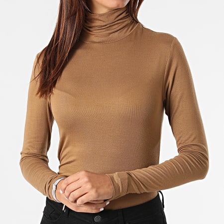 Only - Tee Shirt Manches Longues Femme Lela Life Camel
