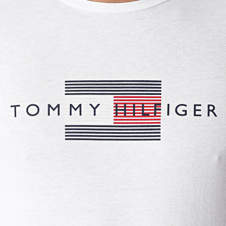 Tommy Hilfiger - Tee Shirt Lines 0164 Blanc