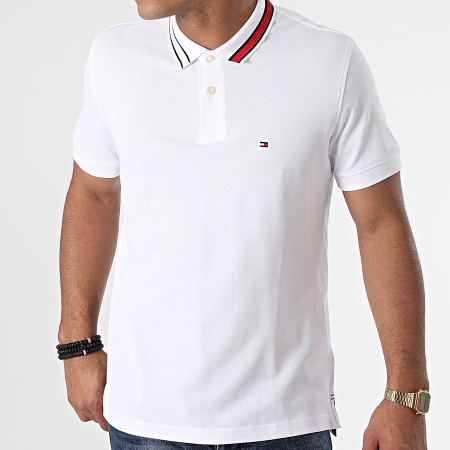 Tommy Hilfiger - Polo Manches Courtes Sophisticated Tipping 0201 Blanc