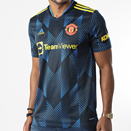adidas - Tee Shirt De Sport Manchester United GM4616 Bleu Noir