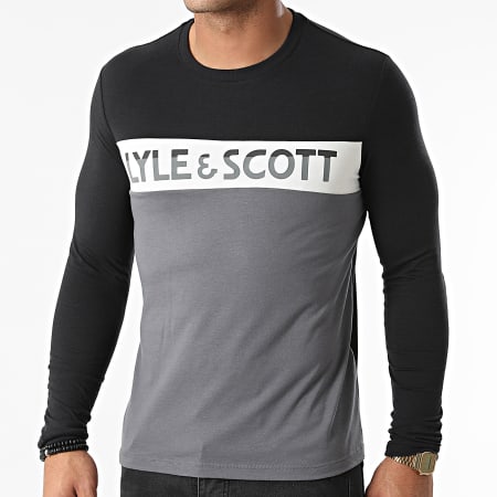 Lyle And Scott - Tee Shirt Manches Longues BL1570SP Noir Gris Anthracite