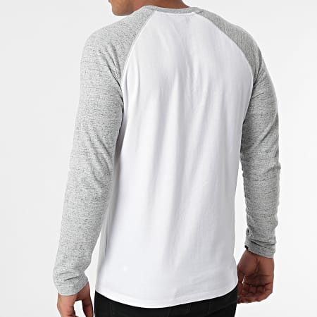 Superdry - Camiseta de manga larga M6010549A Blanco gris jaspeado